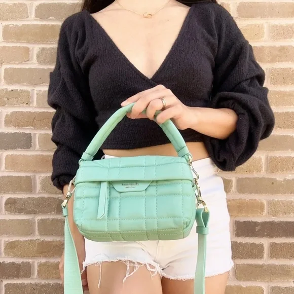 Kate Spade Softwhere Quilted Leather Small Convertible Crossbody Summer Rain - Picture 3 of 5